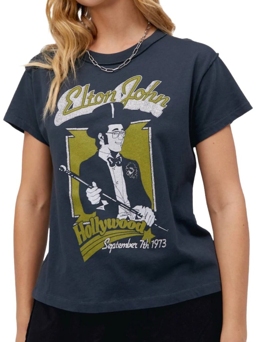 Elton John Daydreamer Hollywood 1973 Graphic Tee Black Sizes M L